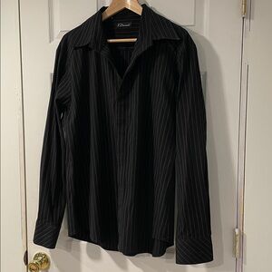 7 Diamonds Black Pinstripe Dress Shirt